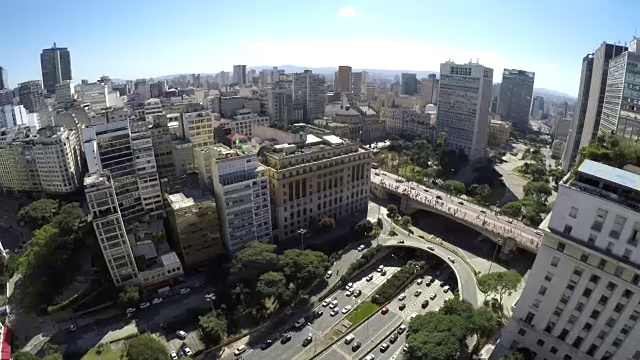 鸟瞰图圣保罗市中心- Anhangabau山谷，巴西视频素材