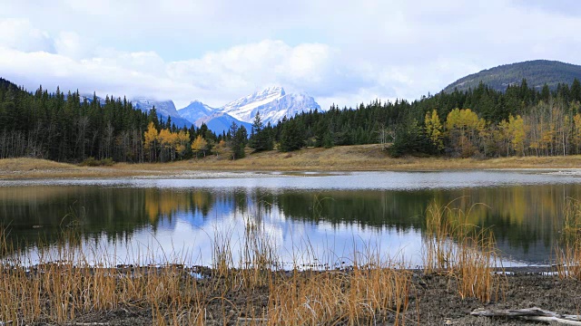 鲍曼山谷省级公园的山脉和湖泊，加拿大视频素材