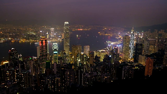 香港天际线夜景视频素材