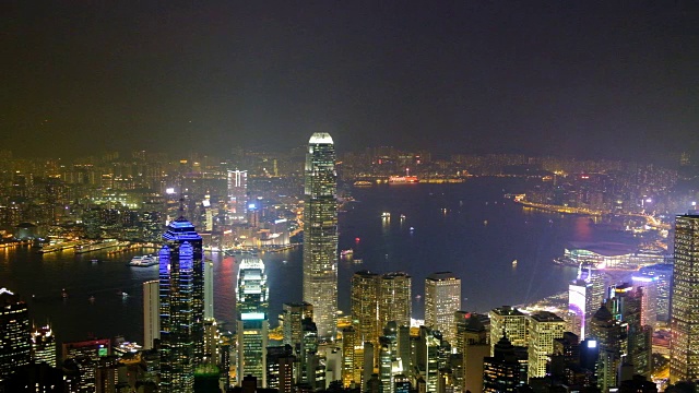 香港天际线夜景视频素材