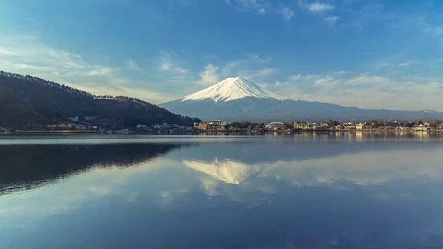 早上日本富士山。视频素材