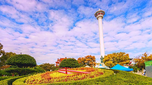 时间流逝釜山塔在韩国视频素材