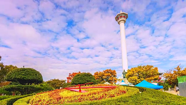 时间流逝釜山塔在韩国视频素材