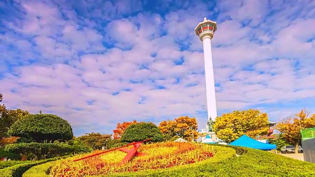 时间流逝釜山塔在韩国视频素材