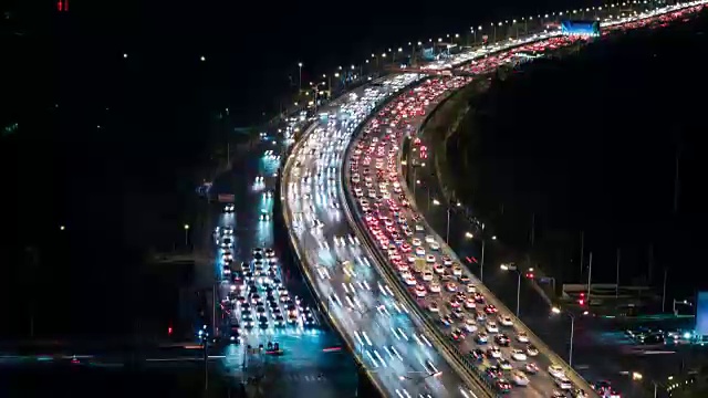 T/L Crowded Traffic at Rush Hour /中国北京视频素材