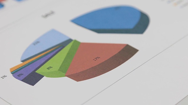 旋转多色图表。特写镜头。数据收集的概念图像视频素材