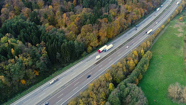 公路-鸟瞰图视频素材