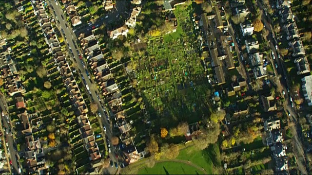 英国伦敦郊区住宅鸟瞰图视频素材