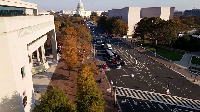 美国国会大厦和宾夕法尼亚大道在华盛顿，DC - 4k/超高清视频素材