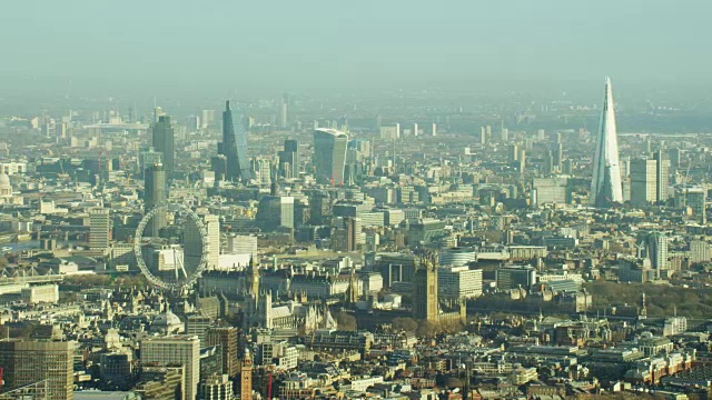 英国伦敦著名旅游景点鸟瞰图视频素材