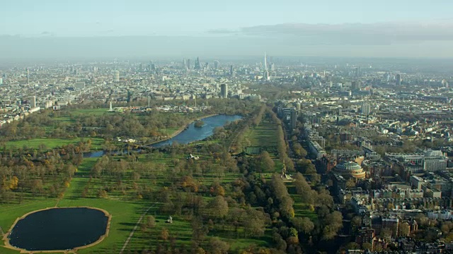 英国伦敦海德公园鸟瞰图视频素材