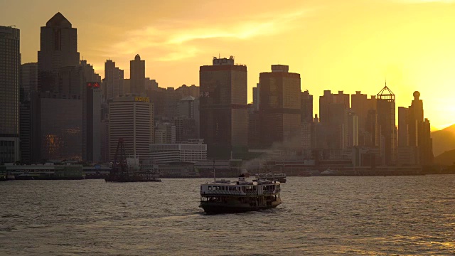 维多利亚港日落/中国香港视频素材