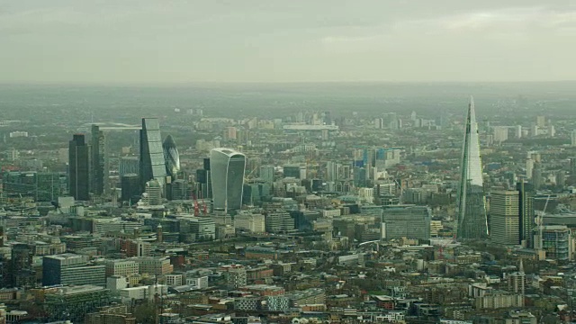 空中城市景观俯瞰伦敦城的英国视频素材