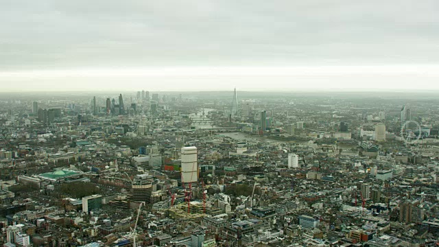 空中城市景观俯瞰伦敦城的英国视频素材