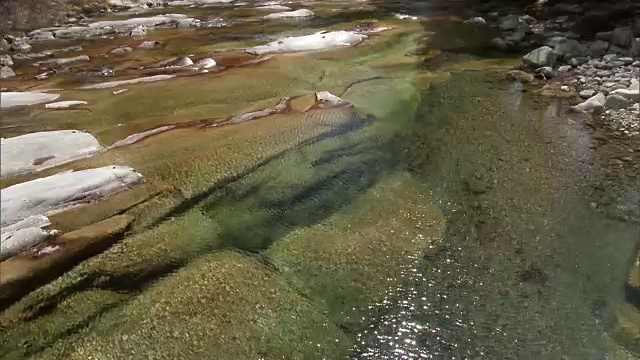 奥莫戈峡谷的小溪表面寒冷而清澈。视频素材