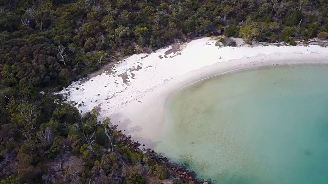 白色的沙滩和绿松石般的海水视频素材