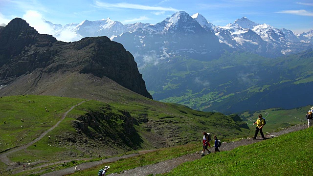 从Faulhorn到Eiger, Munch和Jungfrau，伯尔尼阿尔卑斯山，瑞士，欧洲视频素材