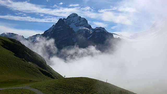 从Grindelwald-First到Wetterhorn, berese阿尔卑斯山，瑞士，欧洲视频素材