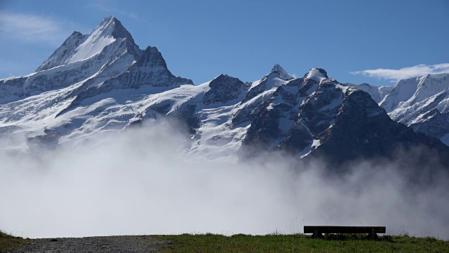 从Grindelwald-First到Schreckhorn, berese阿尔卑斯山，瑞士，欧洲视频素材