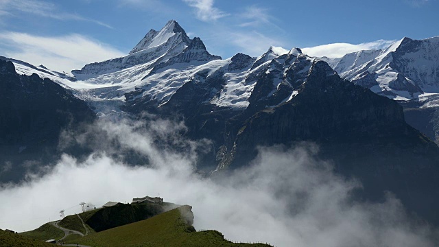 从Grindelwald-First到Schreckhorn, berese阿尔卑斯山，瑞士，欧洲视频素材