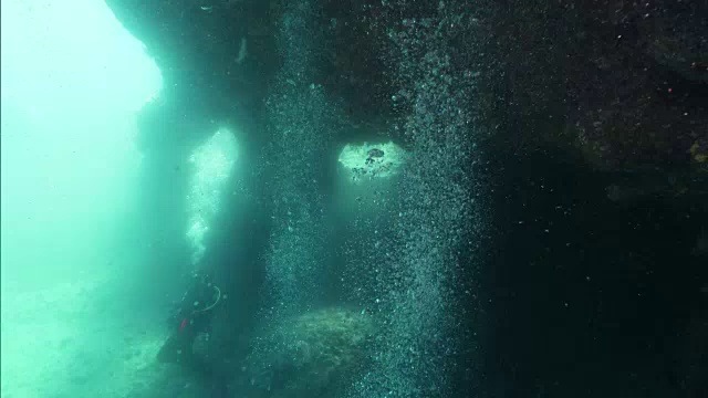 水下拍摄;在日本北海道沙戈滩半岛海岸附近拍摄的照片。视频素材