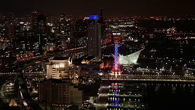 夜景神户港区，日本视频素材