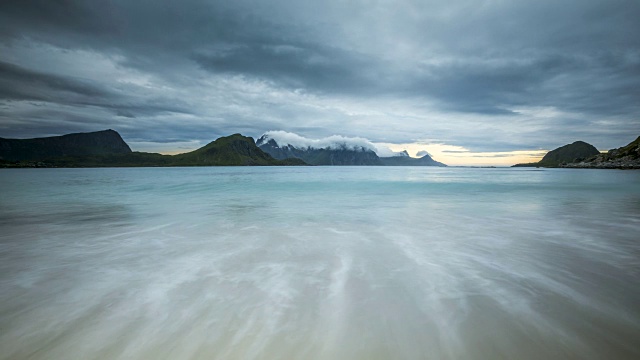 自然景观Cinemagraphs -罗浮敦海滩，挪威北部视频下载