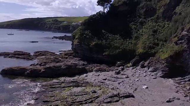 康沃尔，Mevagissey -航拍画面视频素材