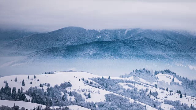 一场冬季的暴风雪视频素材