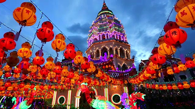 马来西亚槟城极乐寺农历新年视频素材