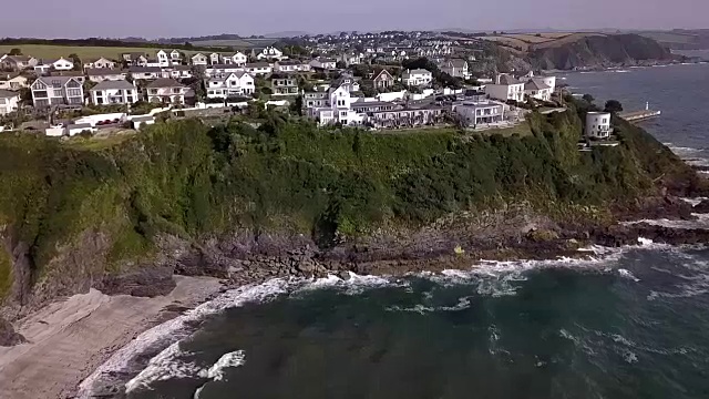 康沃尔，Mevagissey -航拍画面视频素材