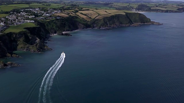 康沃尔，Mevagissey -航拍画面视频素材