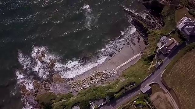 康沃尔，Mevagissey -航拍画面视频素材