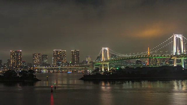 TimeLapse Panning:虹桥和东京塔，日本东京视频素材