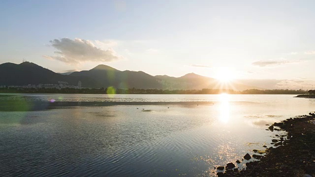 日落与湖视频素材