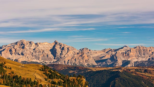 在Val Gardena地区，Dolomites，意大利美丽的景观景观视频素材