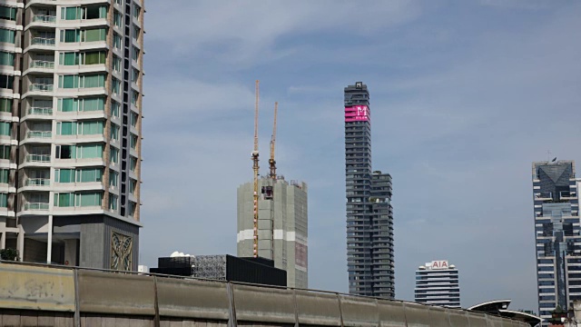 空中列车在泰国曼谷铁路运输。时间流逝视频素材