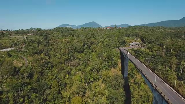 横跨丛林峡谷的桥。印尼巴厘岛视频素材