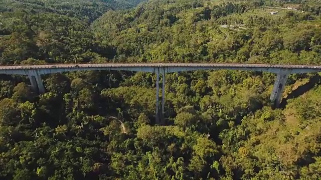 横跨丛林峡谷的桥。印尼巴厘岛视频素材