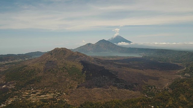 湖和火山，伟大。印尼巴厘岛,视频素材