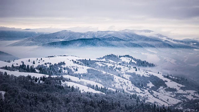 一场冬季的暴风雪视频素材