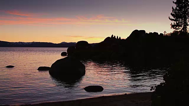 日落沙港，太浩湖视频素材