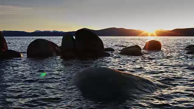 太浩湖日落视频素材