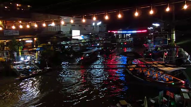 夜间的水上市场视频下载