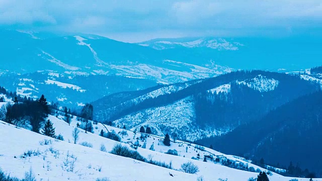 一场冬季的暴风雪视频素材