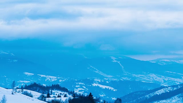 一场冬季的暴风雪视频素材