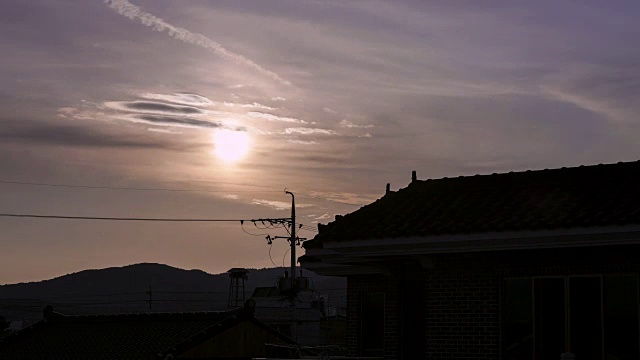 韩国庆山村，落日的时间流逝视频素材