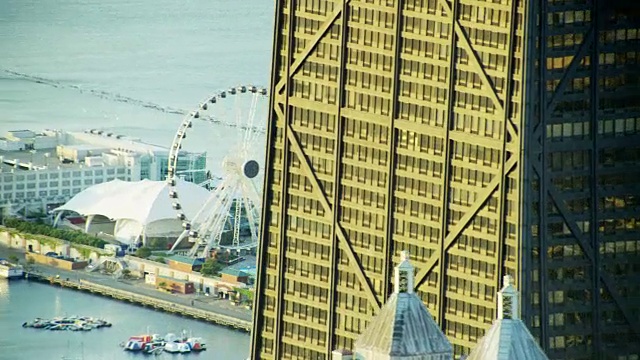 芝加哥海军码头的空中近景视频素材