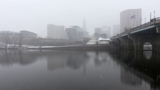 康涅狄格州哈特福德发生暴风雪视频素材