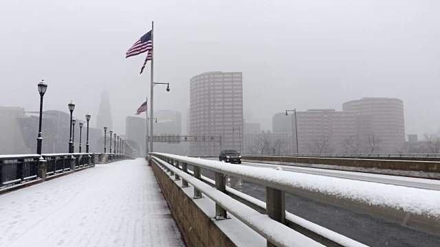 康涅狄格州哈特福德发生暴风雪视频素材